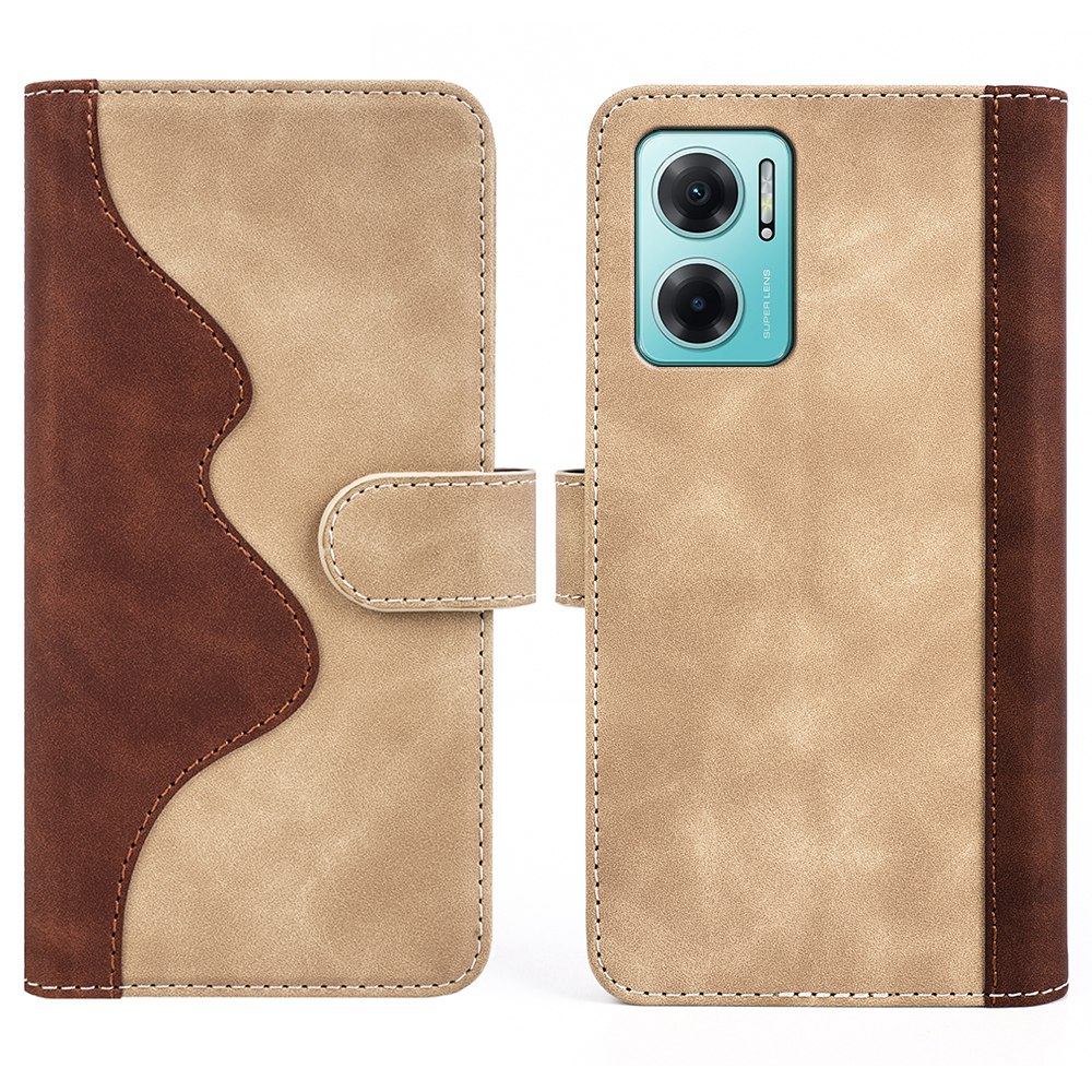 

Für Xiaomi Redmi Note 11e 5g / 10 5g / 10 Prime+ 5G Faltbarer Stand Wallet Function Spleißdesign Leder Magnetische Anti-fall-telefon-shell-hülle - Gelb, Xiaomi Redmi Note 11E 5G