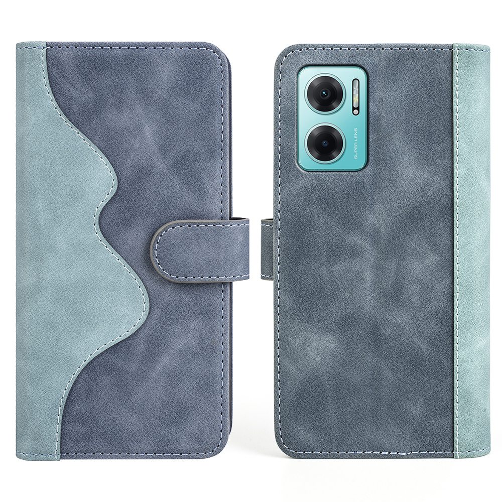 

Für Xiaomi Redmi Note 11e 5g / 10 5g / 10 Prime+ 5G Faltbarer Stand Wallet Function Spleißdesign Leder Magnetische Anti-fall-telefon-shell-hülle - Blau, Xiaomi Redmi Note 11E 5G