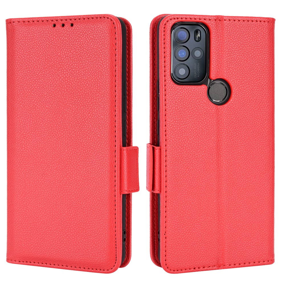 

Für Blu G91 Pro 4G Seitenschnalle Litchi Textur Leder Telefonhülle Anti-drogen-fingerabdruck-freie Brieftaschenständer Design PU Leder Schutzabdeckung - Rot, BLU G91 Pro 4G