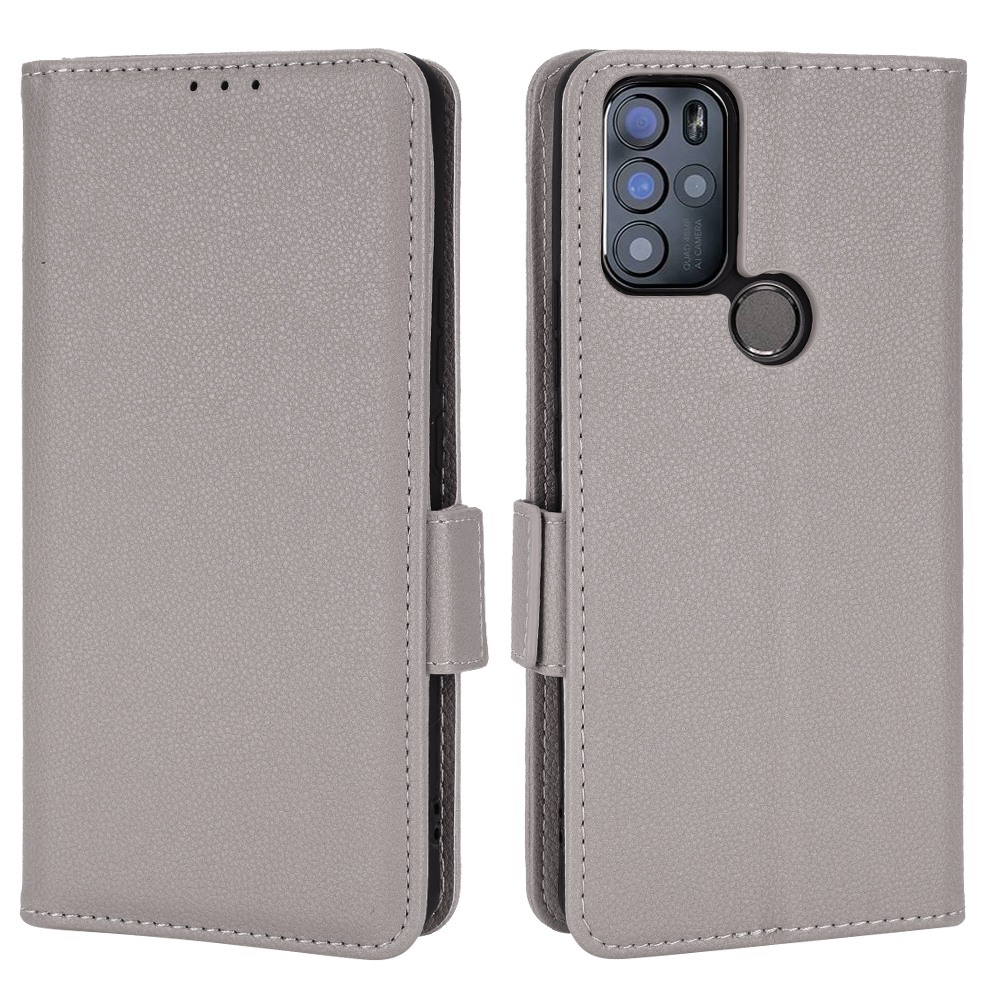 

Für Blu G91 Pro 4G Seitenschnalle Litchi Textur Leder Telefonhülle Anti-drogen-fingerabdruck-freie Brieftaschenständer Design PU Leder Schutzabdeckung - Grau, BLU G91 Pro 4G
