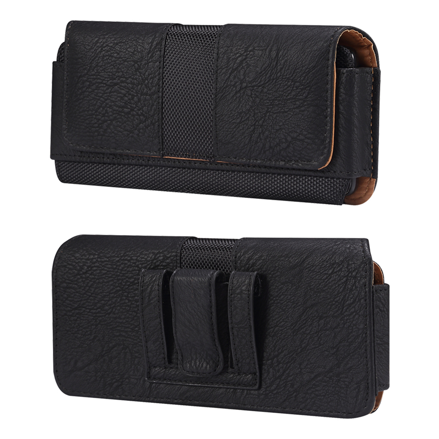 

Kauf Gottlohrtextur PU Leder+nylon Telefongürteltasche Für 6,7-6,9 "handy Horizontal Spleiß Taillenbeutel - Schwarz, Universal
