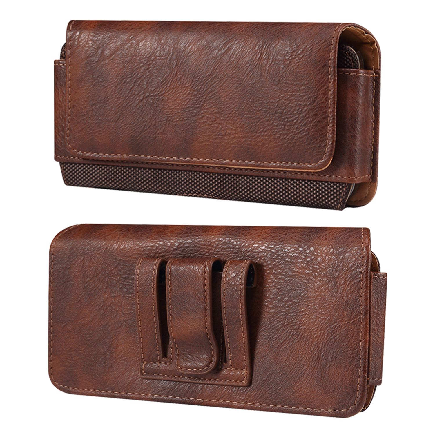 

Cowide Textur PU Leder+nylon-tailentasche Anti-kratzer Horizontaler Gürtel Telefonbeutel Für 6,2-6,5 "smartphone - Braun, Universal