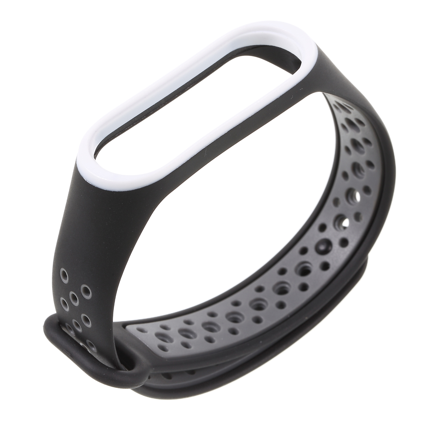 

Bi-color Soft Silicone Wrist Band for Xiaomi Mi Smart Band 4 / Mi Band 3 - Black / Grey, Xiaomi Mi Smart Band 4