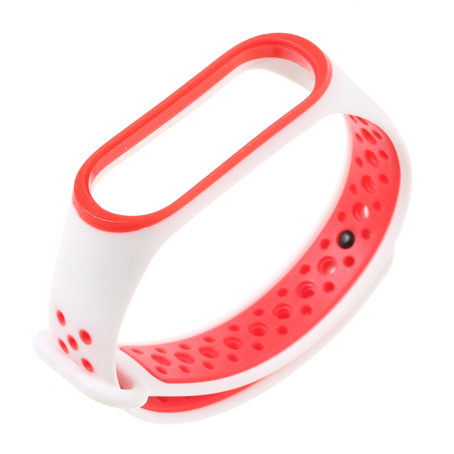 

Two-tone Soft Silicone Watch Band for Xiaomi Mi Smart Band 4 / Mi Band 3 - White / Red, Xiaomi Mi Smart Band 4