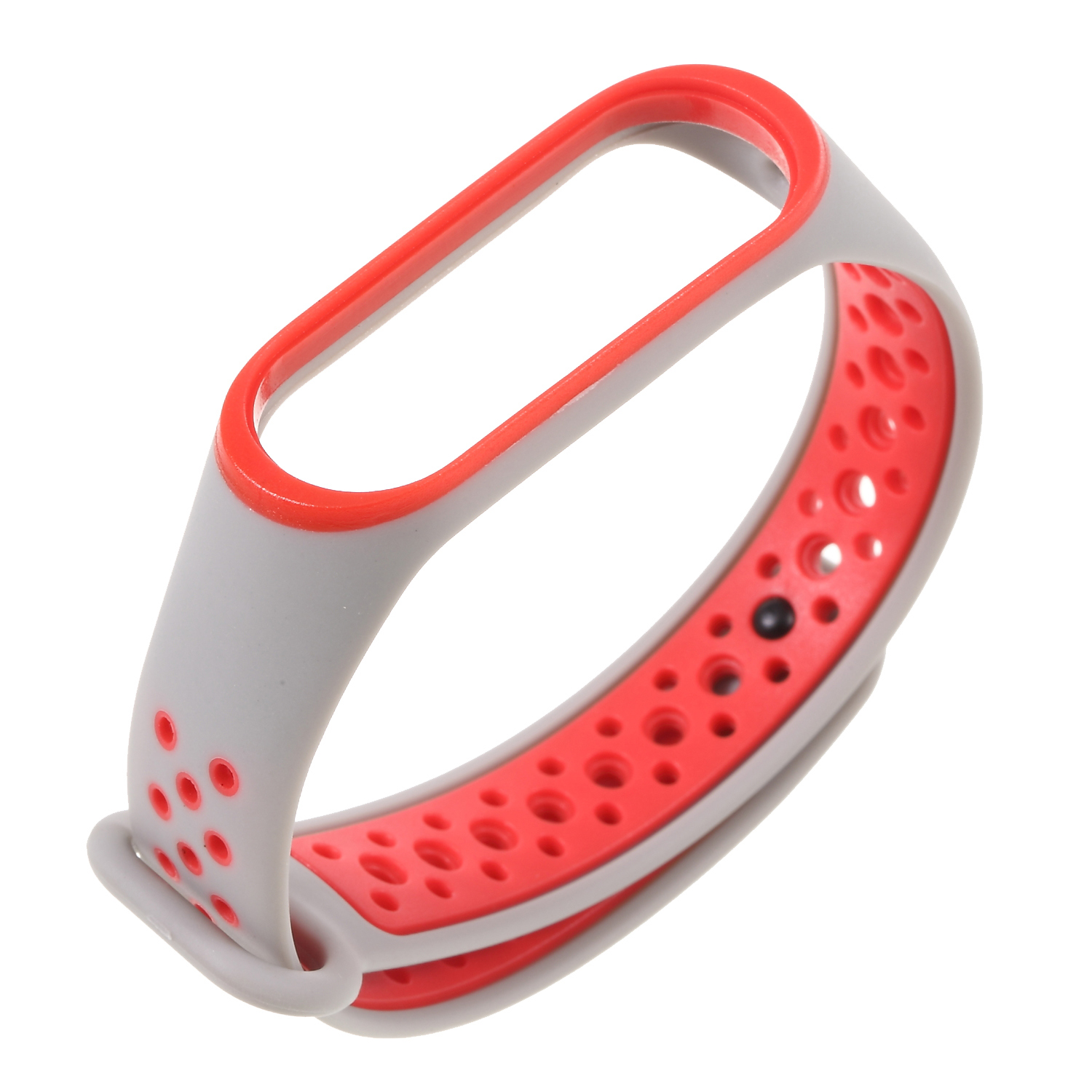 

Two-tone Soft Silicone Watch Band Strap for Xiaomi Mi Smart Band 4 / Mi Band 3 - Grey / Red, Xiaomi Mi Smart Band 4