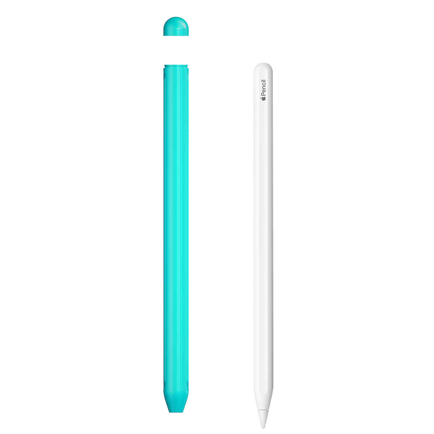 

Anti-slip Plastic Stylus Pen Sleeve Protective Case for Apple Pencil (2nd Generation) - Cyan, iPhone 12 mini