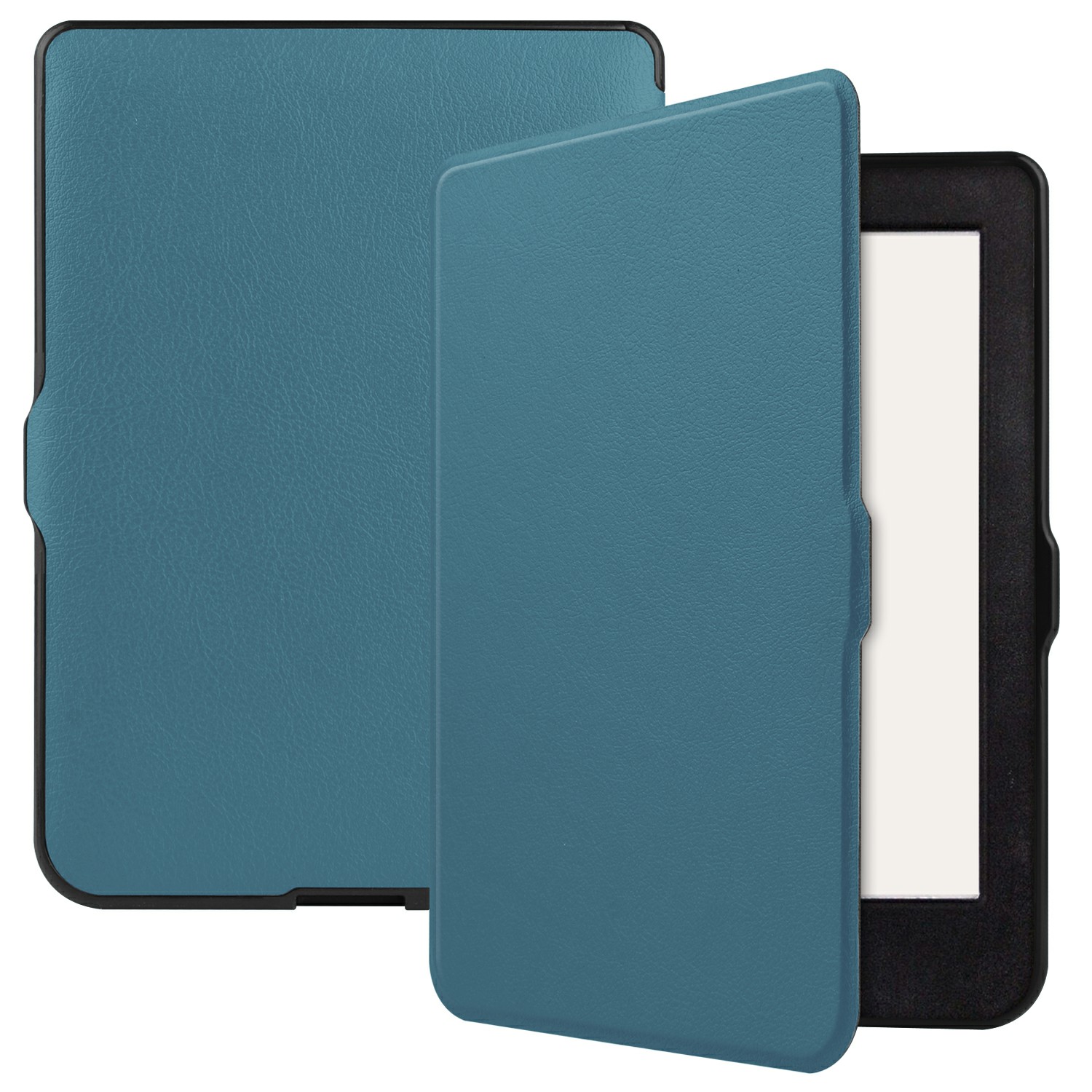 Solid Color PU Leather Wake/Sleep Flip Case for Kobo Nia (2020) - Dark Blue