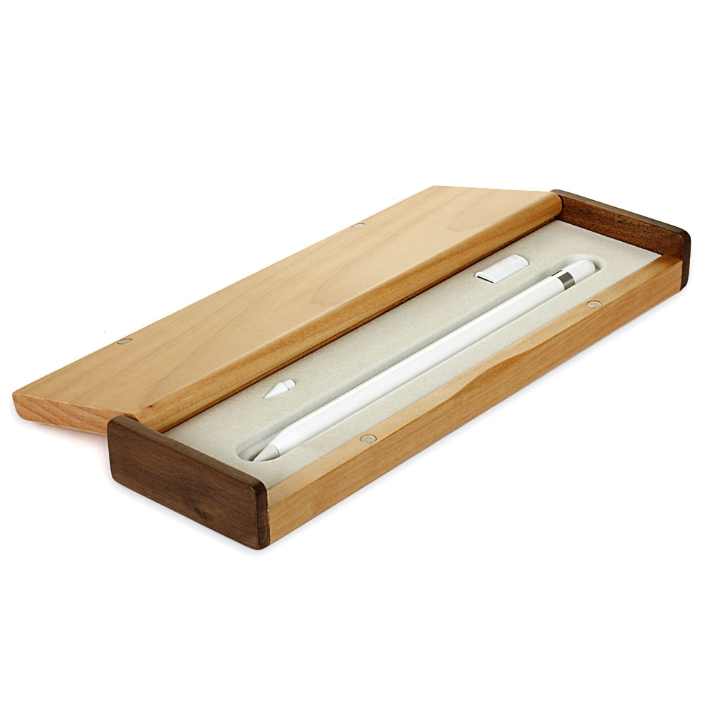 

SAMDI Wooden Apple iPad Pro Pencil Box Storage Case Holder, iPhone 12 mini