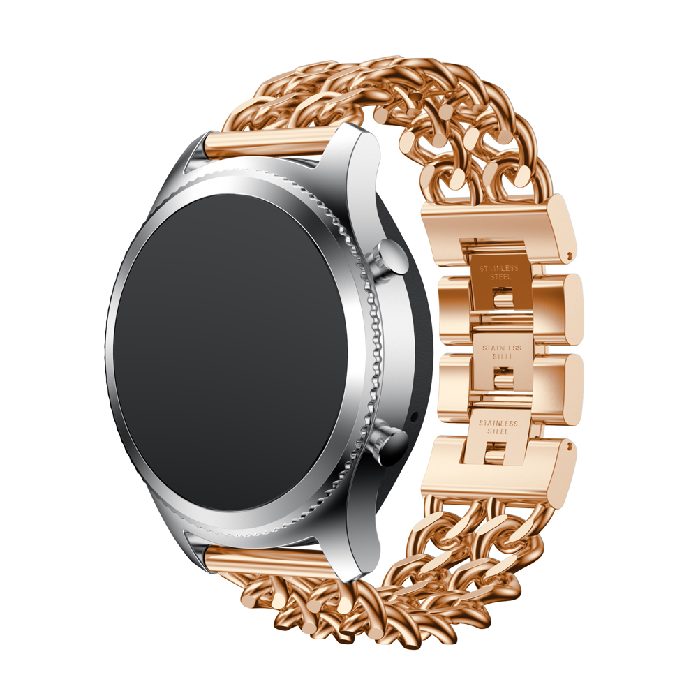 

22mm Electroplated Cowboy Chain Watch Strap Replacment for Samsung Gear S3 Classic / Frontier - Rose Gold Color, Gear S3 Frontier