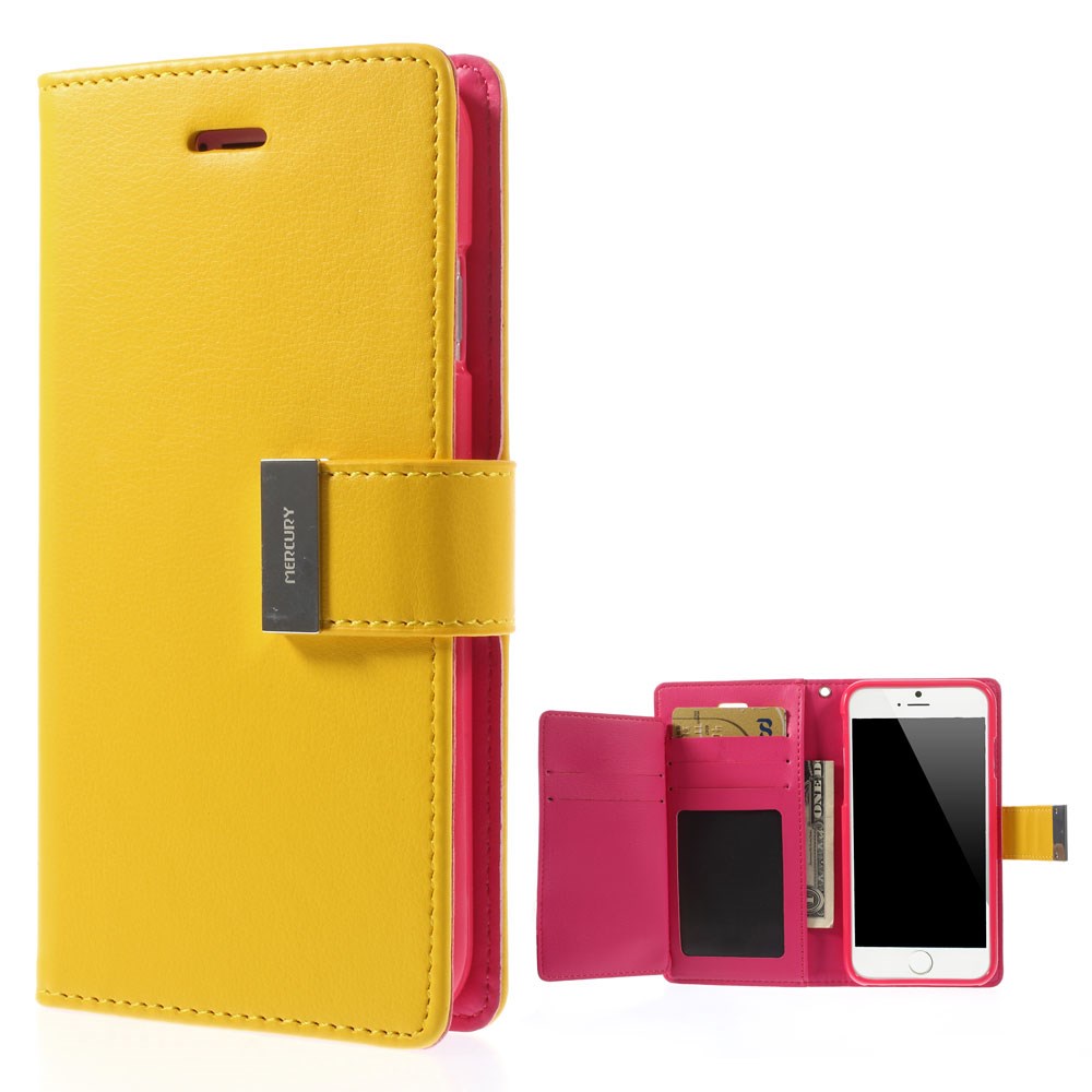 

Mercury Goospery Богатый Дневник Кожей Кожаный Оболочкой Для IPhone 6 Plus / 6s Plus - Желтый, iPhone 6 Plus 5.5 inch