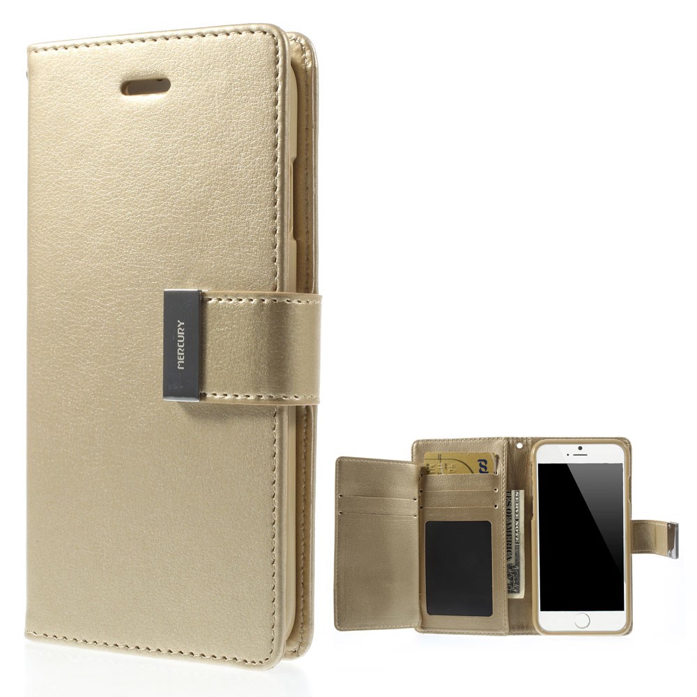 

Mercury GOOSPERY Rich Diary Wallet Leather Case Shell for iPhone 6 Plus / 6s Plus - Champagne, iPhone 6 Plus 5.5 inch