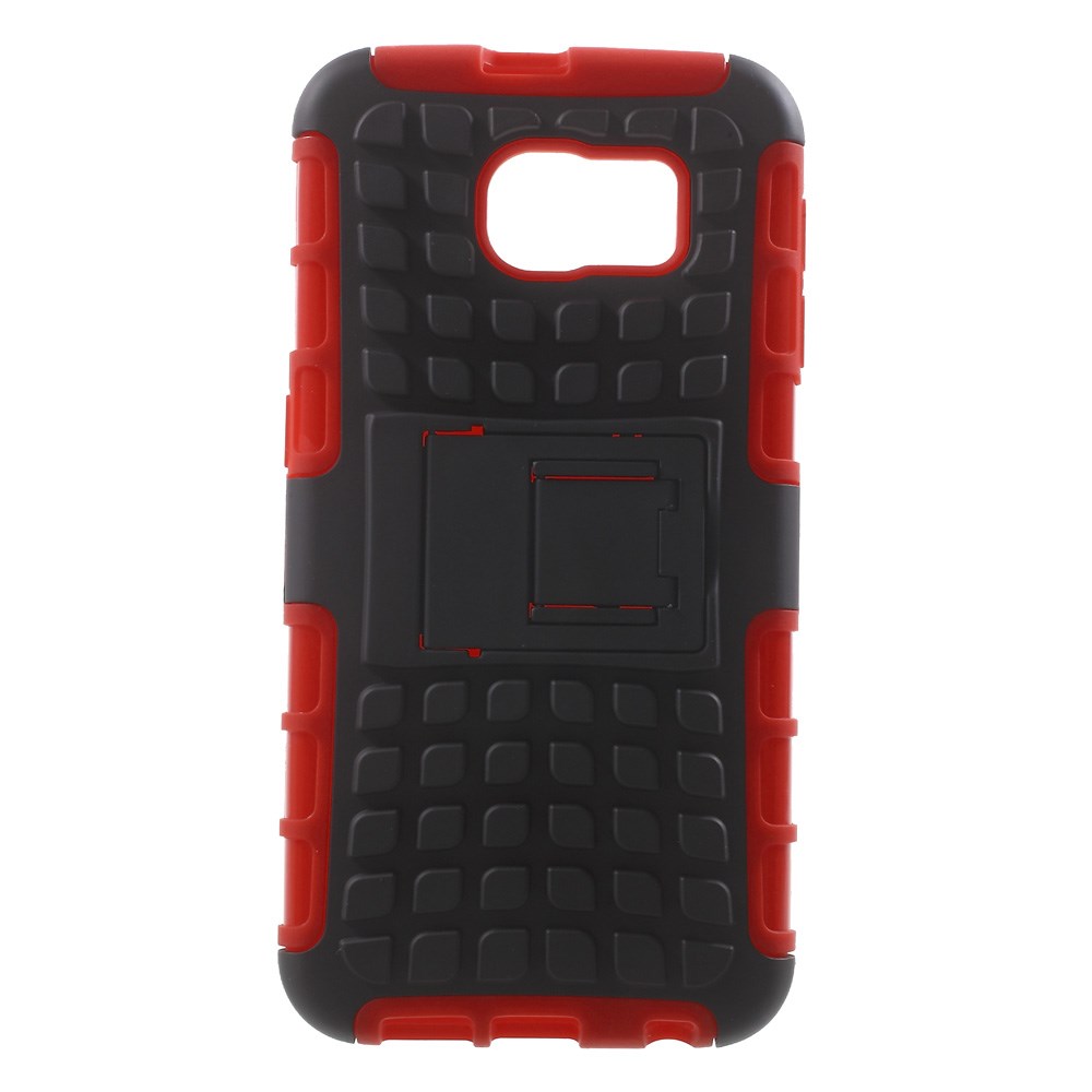 

Antiplip PC и TPU Kickstand Shell Для Samsung Galaxy S6 G920 - Красный, Galaxy S6 G920