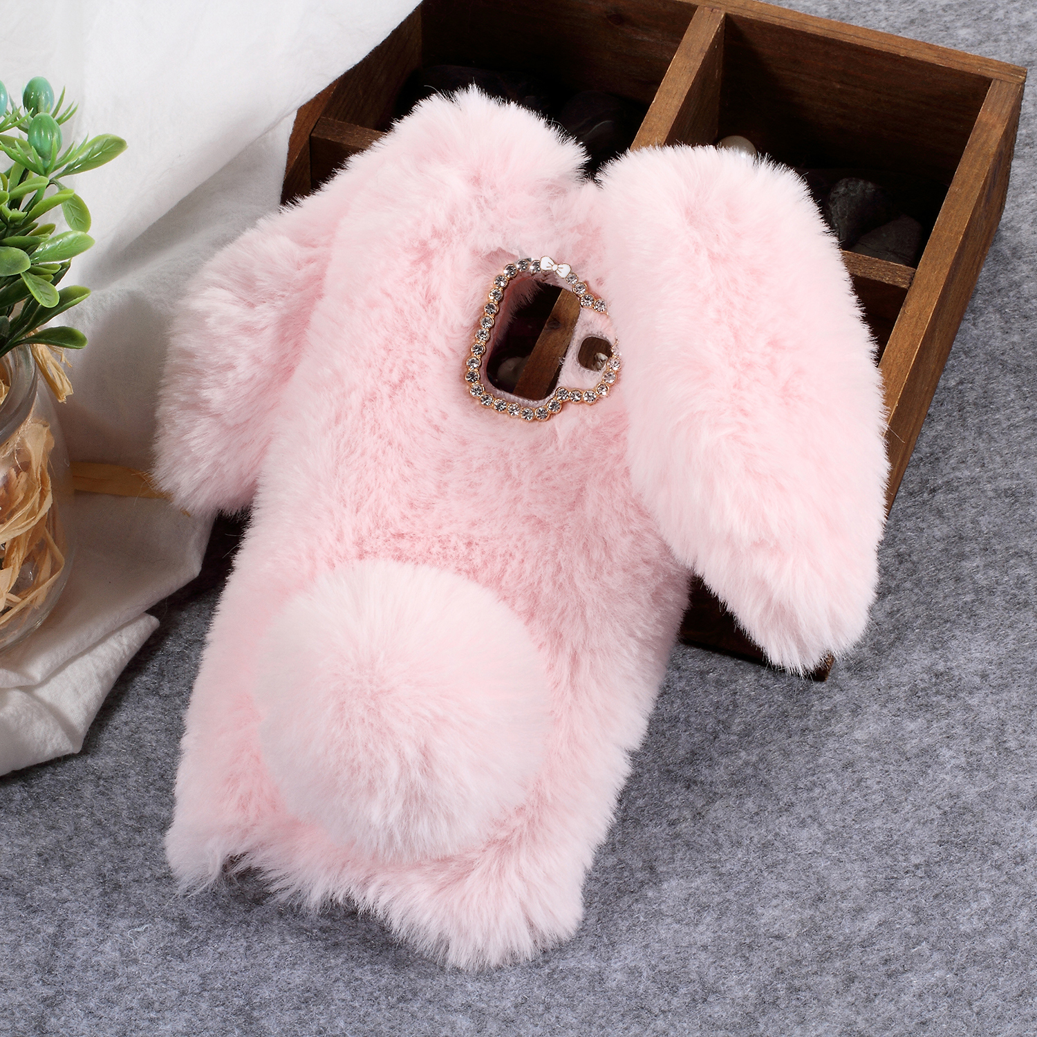 

Rabbit Shape Fluffy Fur Coated Rhinestone TPU Case for Samsung Galaxy A6 (2018) - Pink, Galaxy A6 (2018)