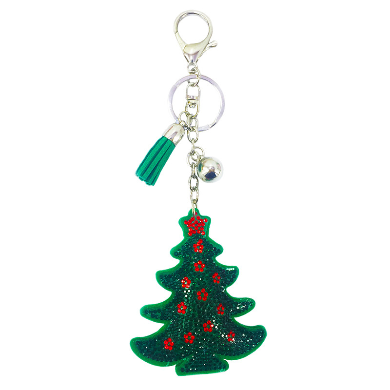 

Christmas Tree Snowflake Accessories Key Chain with Rhinestones Decor - Tree