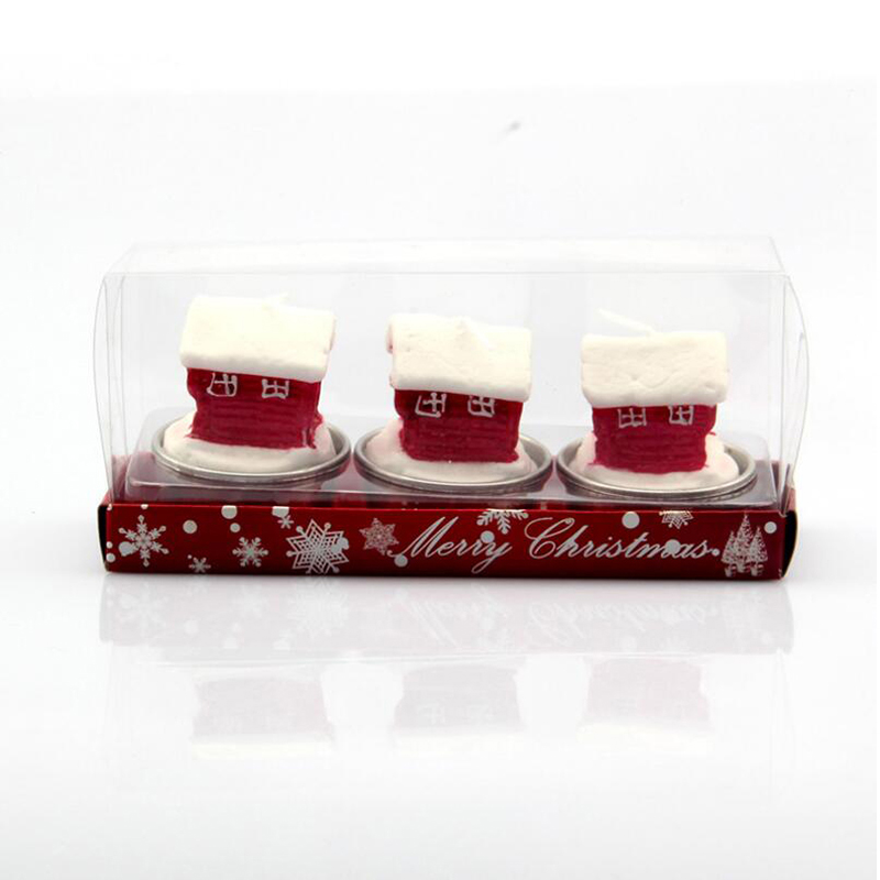 

3PCS/Set Home Hotel Restaurant Scene Decor Creative Shape Christmas Candles - House