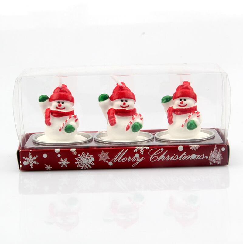 

3PCS/Set Home Hotel Restaurant Scene Decor Creative Shape Christmas Candles - Snowman