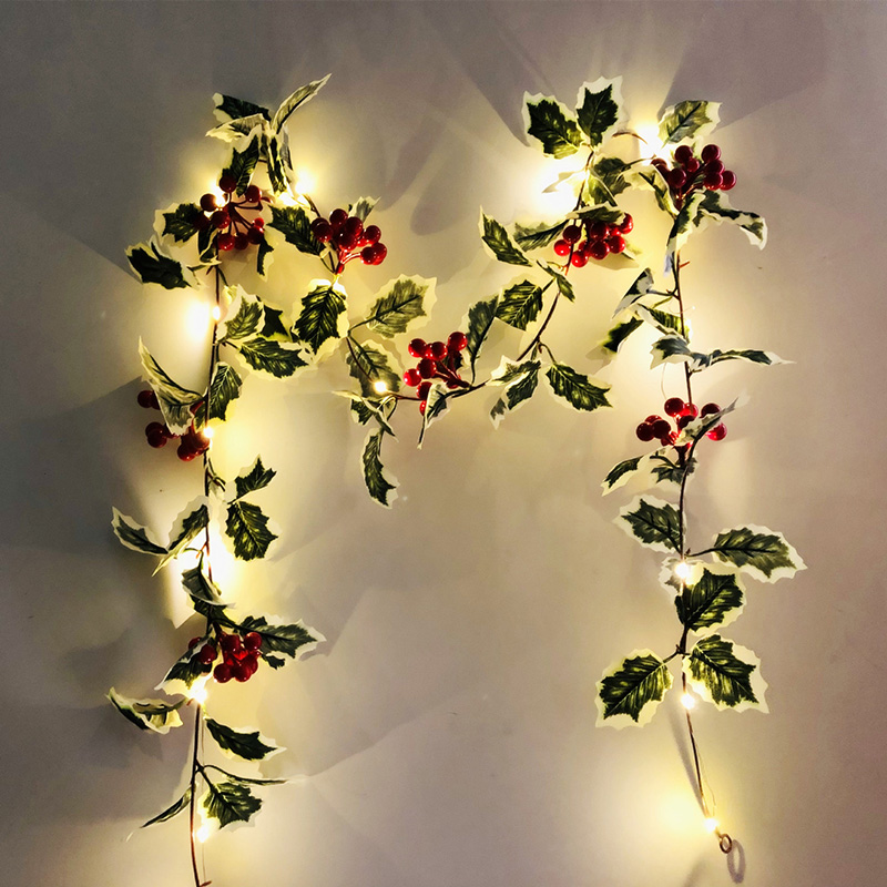 

Christmas Decor 6.6Ft 20-LED Leaf String Lights Lamp Battery Powered