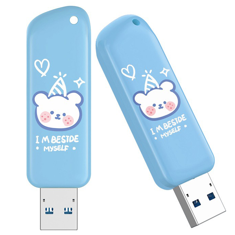EAGET F66 Cartoon U Disk Portable USB3.0 Flash Drive High-Speed Transmission Painted Memory Stick - Blue