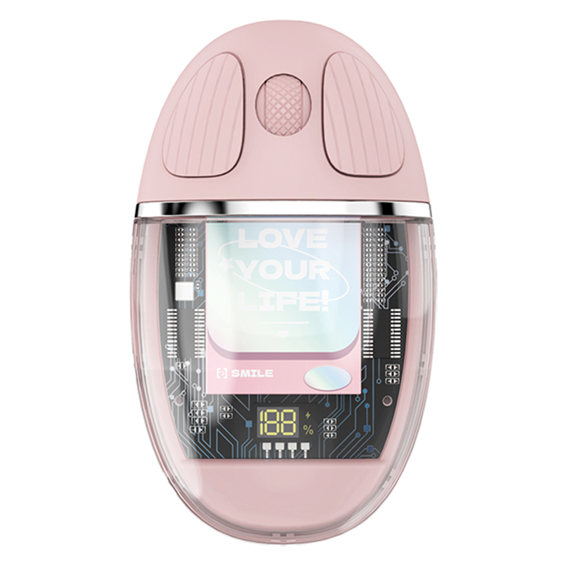 

ZGA MU-08 Bluetooth Wireless Maus LED Gaming Maus Abs Transparente Shell-computermäuse Mit Dual-modus - Rosa