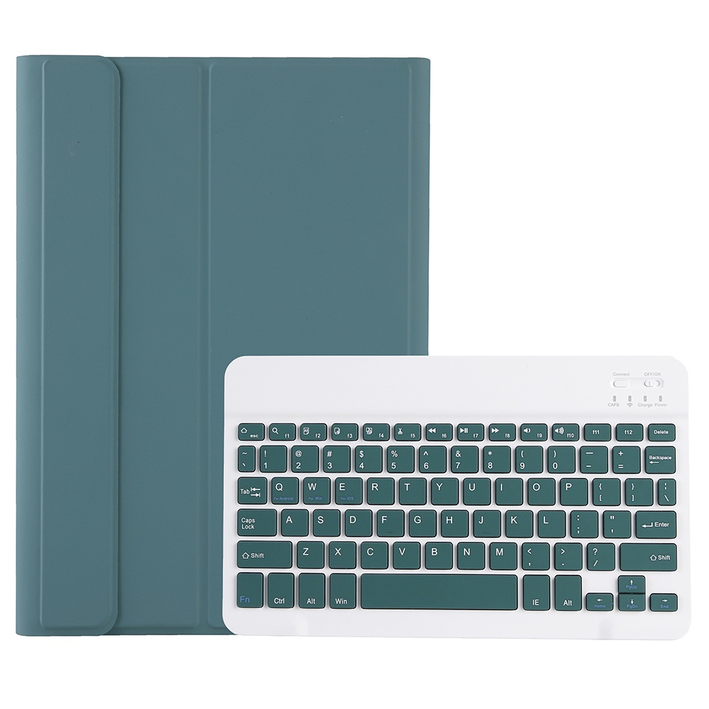 A098B For iPad Air 11 (2026) / (2025) / (2024) / iPad Air (2020) (2022) Case Bluetooth-compatible Keyboard Cover with Pen Slot - Dark Green