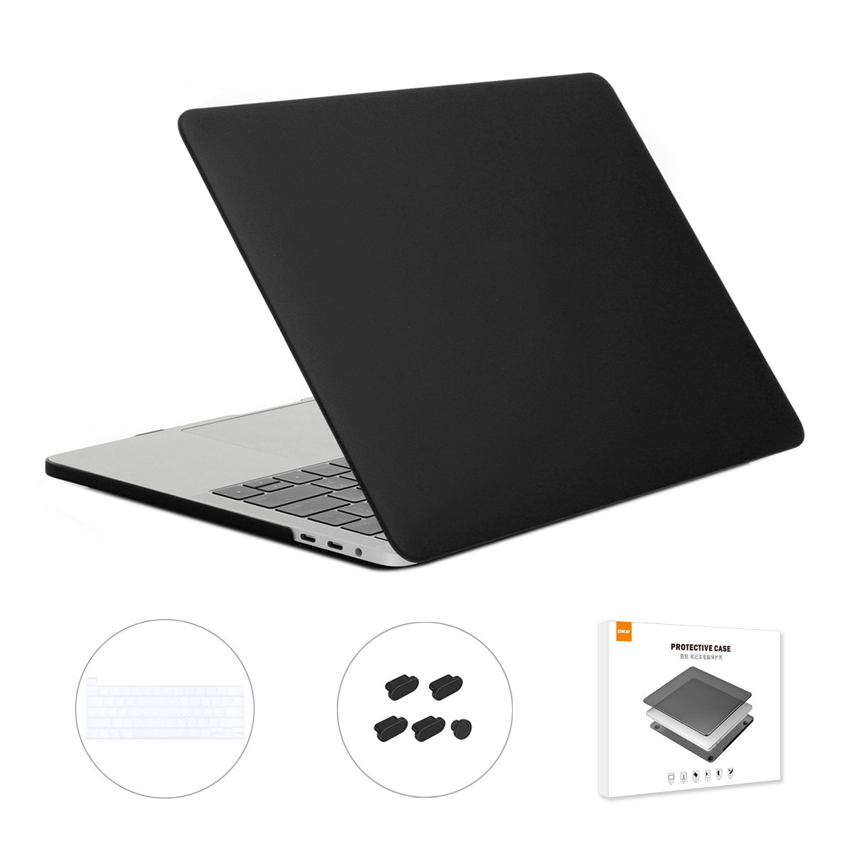 

Hat-prince 3-in-1 Hard-laptop-hülle + Tpu-tastaturabdeckung + Staubsicherer Stecker Für MacBook Pro 16 Zoll Mit Touch Bar (2019) A2141 (us-version) - Schwarz