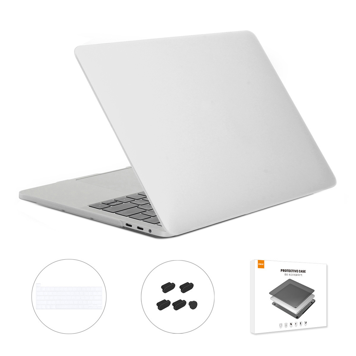 

Hat-prince Für MacBook Pro 16 Zoll Mit Touch Bar (2019) A2141 (eu-version) 3-in-1-hartlaptop-hülle + Tpu-tastaturabdeckung + Staubsicherer Stecker - Weiß