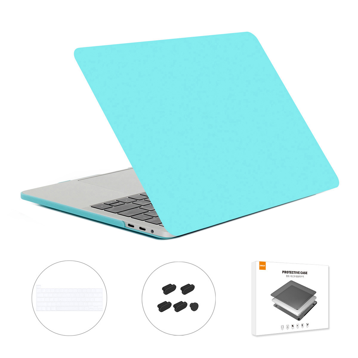 

Hat-prince Für MacBook Pro 16 Zoll Mit Touch Bar (2019) A2141 (eu-version) 3-in-1-hartlaptop-hülle + Tpu-tastaturabdeckung + Staubsicherer Stecker - Cyan