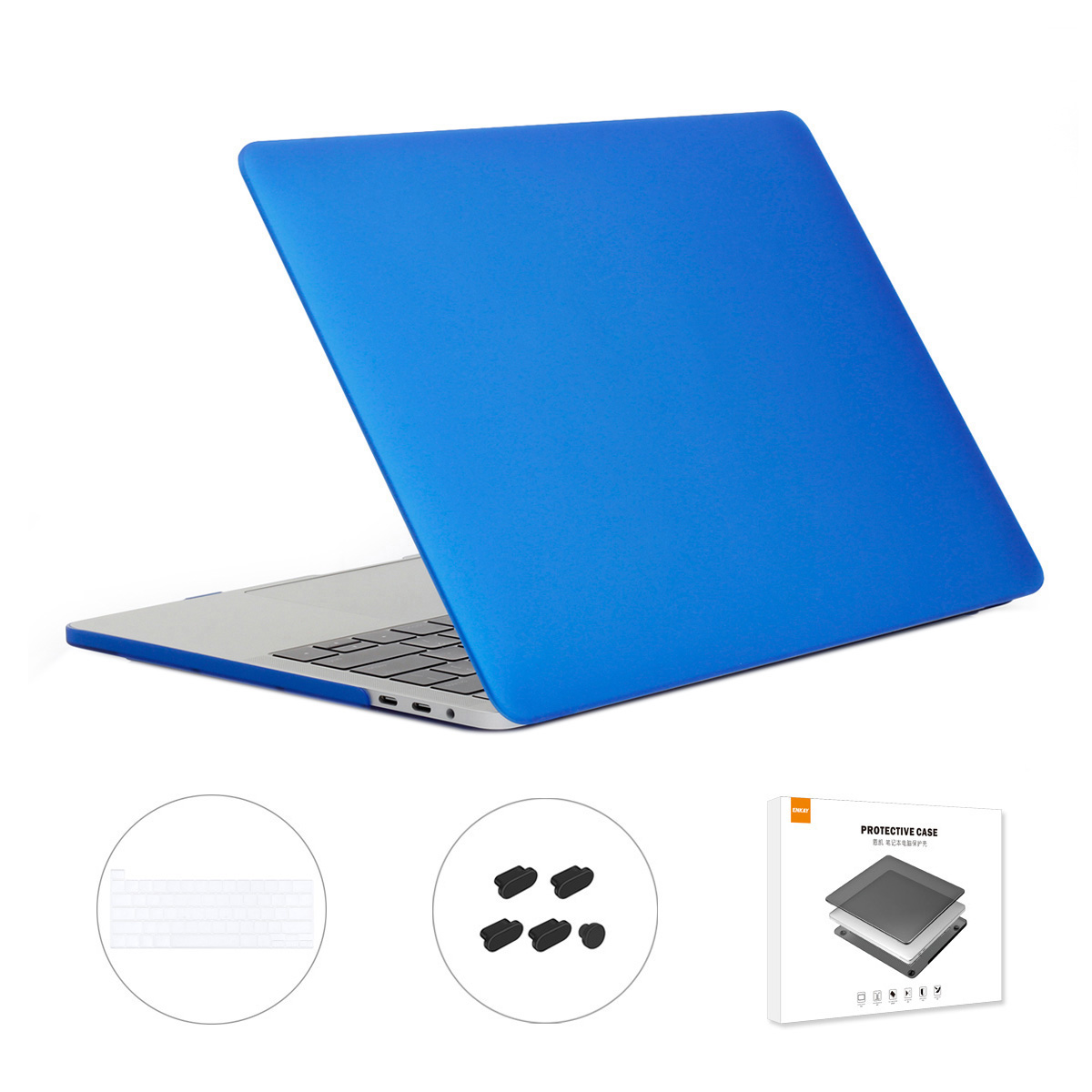 

Hat-prince Für MacBook Pro 16 Zoll Mit Touch Bar (2019) A2141 (eu-version) 3-in-1-hartlaptop-hülle + Tpu-tastaturabdeckung + Staubsicherer Stecker - Dunkelblau