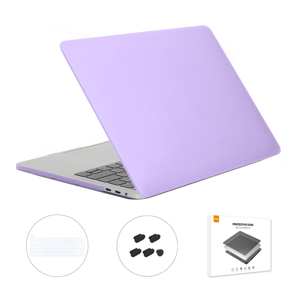 

Hat-prince Für MacBook Pro 16 Zoll Mit Touch Bar (2019) A2141 (eu-version) 3-in-1-hartlaptop-hülle + Tpu-tastaturabdeckung + Staubsicherer Stecker - Violett