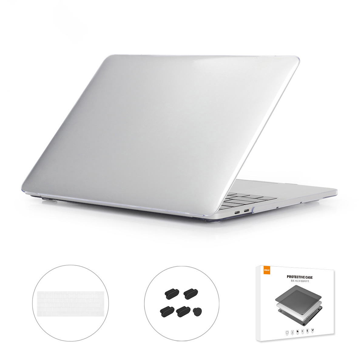 

Enkay Für MacBook Pro 15 Zoll Mit Touch Bar (2016-2017) A1707/(2018-2019) A1990 (eu-version) Matt PC Case + Ultra-slim-tpu-tastatur-protektor + Anti-staub-plugs 3-in-1-set - Transparent