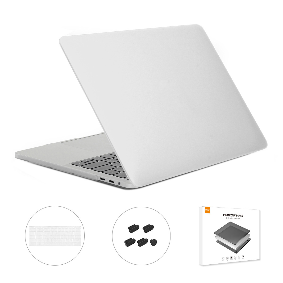 

Hat-prince 3-in-1 Hard-laptop-hülle + Tpu-tastaturabdeckung + Staubsicherer Stecker Für MacBook Pro 15,4-zoll A1707/A1990 (us-version, Mit Touch Bar) - Weiß
