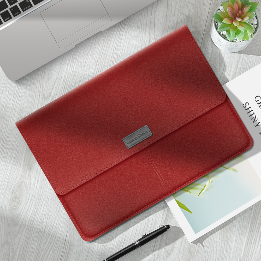 

Leather Laptop Tablet Protective Bag Laptop Sleeve for 15'' Laptop - Red