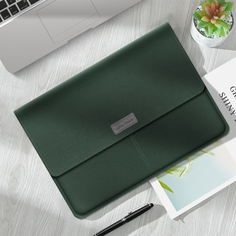 

Leather Laptop Tablet Protective Bag Laptop Sleeve for 15'' Laptop - Green