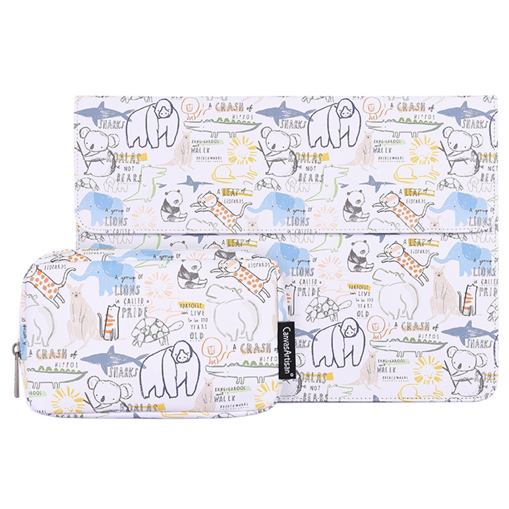 

Canvasartisan E50-T0111 13-Zoll-Tiere Muster Laptop Speicherhülse Magnetische Schnappschaltung Hüllkurve Schutzbeutel + Zusätzlicher Zubehör Organizer, MacBook Pro 13 inch (2020)