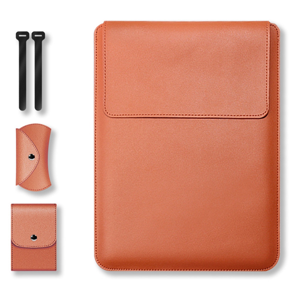

For 11''/12'' Ultra Thin Laptop Sleeve PU Leather Multifunction Mouse Pad Notebook Computer Storage Carrying Pouch - Brown