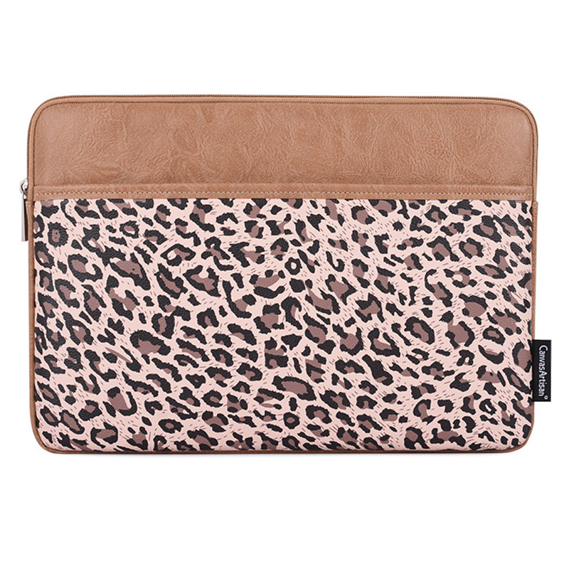 

Canvasartisan G31-36 12-zoll-laptop Glattes Reißverschlussbeutel Tasche Leopardendruck Notebook Schutzhülle - Khaki, MacBook 12-inch with Retina Display(2015)