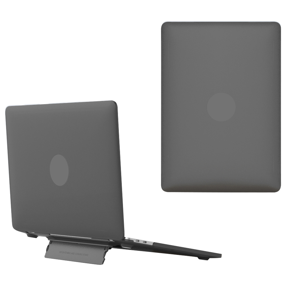 

Für MacBook Pro 14 Zoll (2021) A2442 / A2779 Matt PC Case Anti-kratzer-schutzlaptop-abdeckung Mit Kickstand - Schwarz, MacBook Pro 14 inch (2021)
