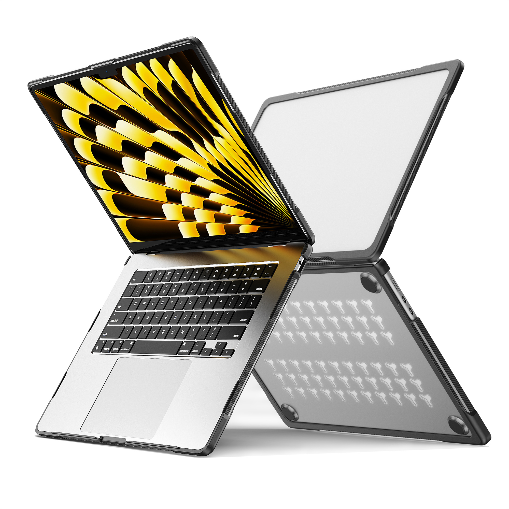 

Für Macbook Air 15 Zoll (2023) A2941 Sailor Series Laptop Case PC+TPU Anti-scratch-notizbuch-cover - Transparent, Macbook Air 15 inch (2023)