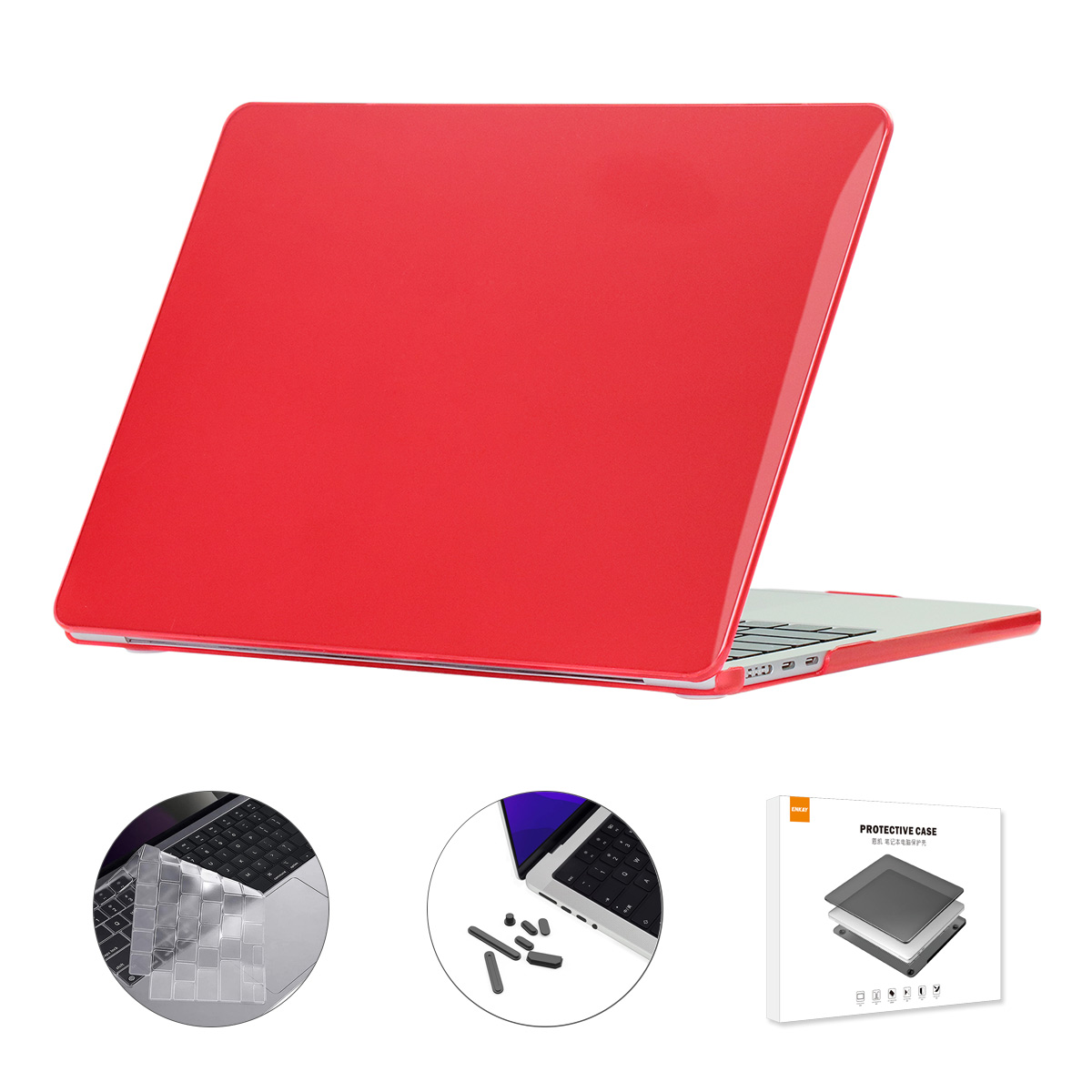 

Enkay Hat Prince Für Macbook Air 15 Zoll (2023) A2941 (us-version) Laptop Hard-pc-hülle Mit Tpu-tastaturfilm + Staubproofes Stecker - Rot, Macbook Air 15 inch (2023) A2941 (US Version)