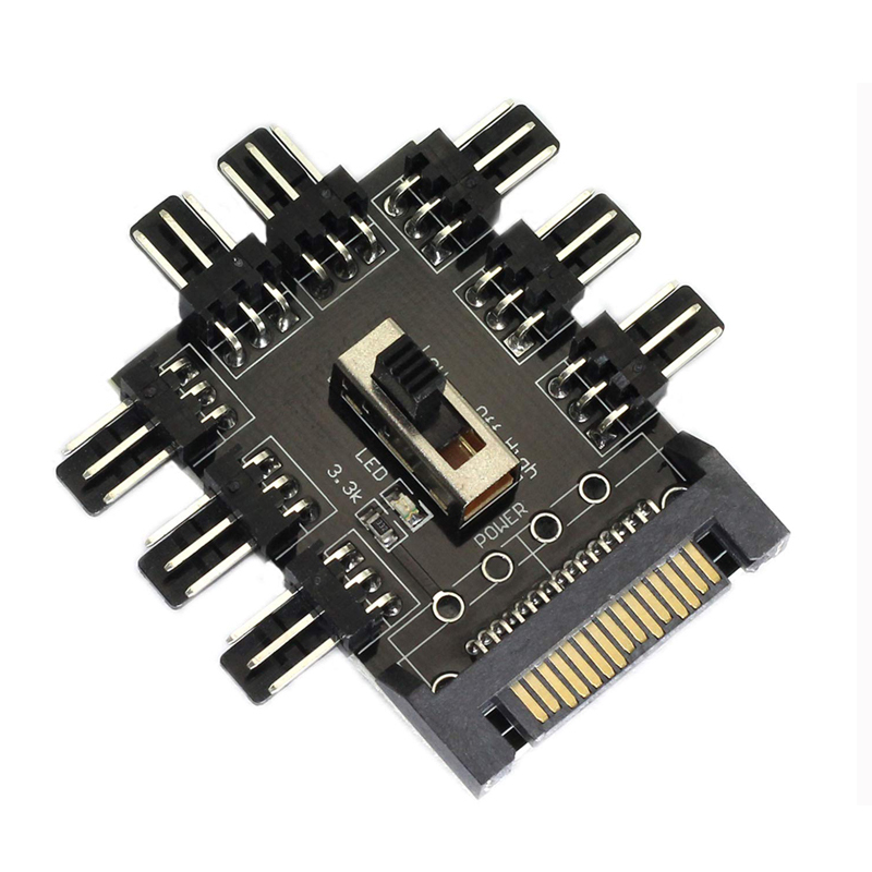 

12 v SATA 1 Bis 8 3Pin Power Socket PCB Adapter Computer SATA 1 Bis 8 Wege Lüftersplitter Kühler-hub (SATA 15-polige Stromversorgung)