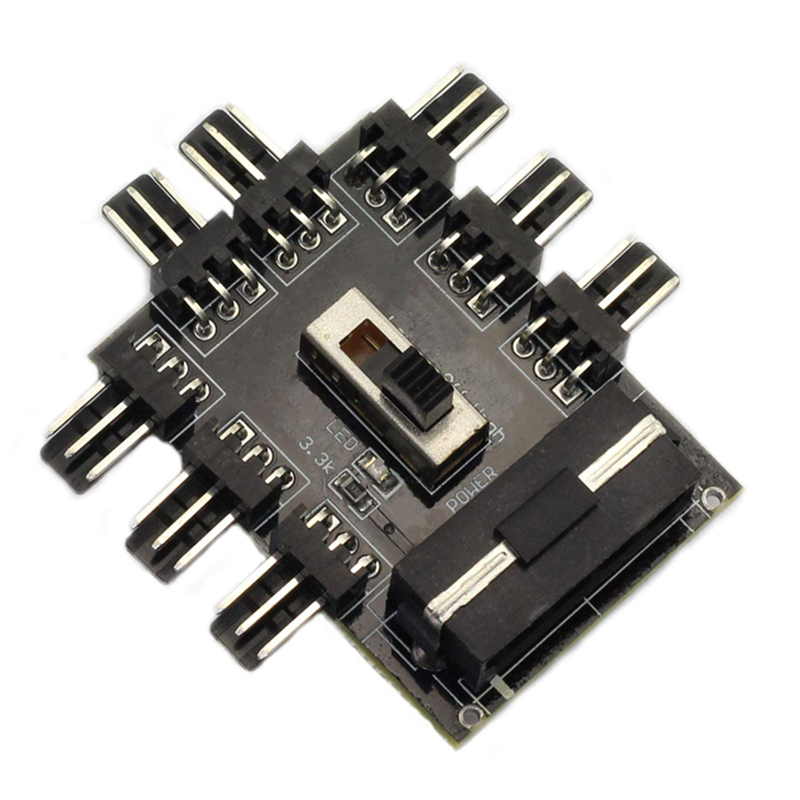 

12V SATA 1 Bis 8 3Pin Power Socket-leiter-adapter-computer 1 Bis 8 Wege Lüftersplitter Kühler-hub (4-polige Ide-stromversorgung)