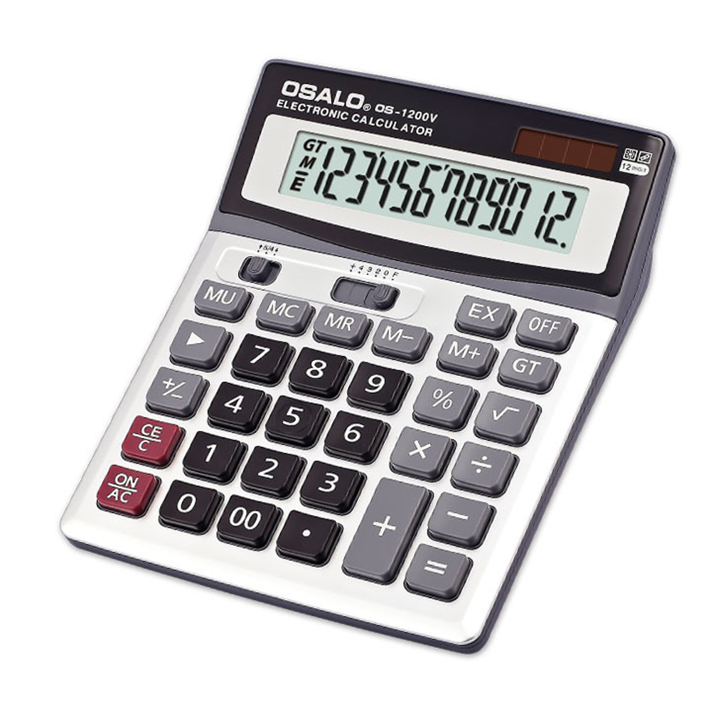 

OSALO OS-1200V 12 Ziffer Großer Lcd-bildschirm-sced-rechner Solar / Batterie -doppel -power Office -finanzierungsrechner