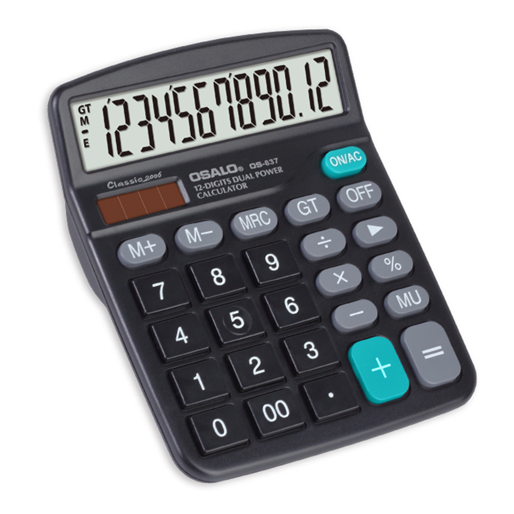 

Oalo OS-837 Großer Lcd-bildschirm-abs-taschenrechner Solar / Batteriebetriebener 12 -stelliger Taschenrechner