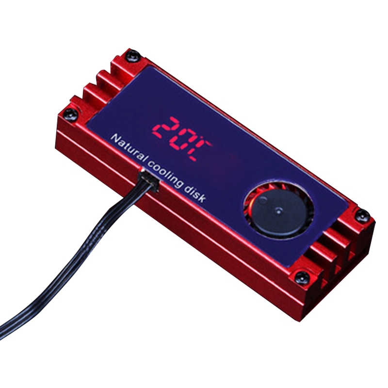 

M.2 SSD Wärmekühlkühlertemperatur Digitale Anzeigekühlplatte Mit Kühllüfterdissipationskühler - Rot