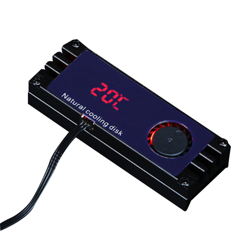 

M.2 SSD Wärmekühlkühlertemperatur Digitale Anzeigekühlplatte Mit Kühllüfterdissipationskühler - Schwarz