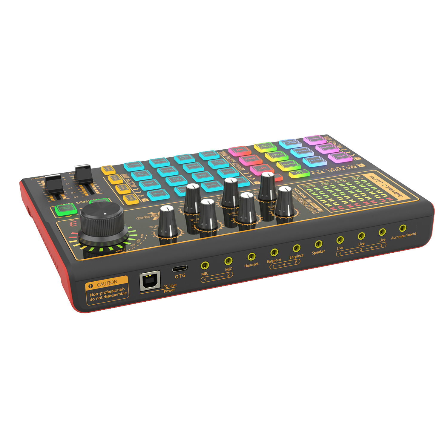 

K300 -handy -pc -soundkarte Mini Tragbares Audio -mixer -aufnahmegerät Für Gaming, Live -streaming - Schwarz
