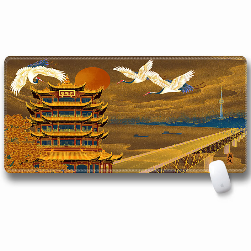 

Large Chinoiserie Pattern Rubber Mouse Pad Non-slip Mouse Mat Mousepad, Size: 300x800x3mm - Style E