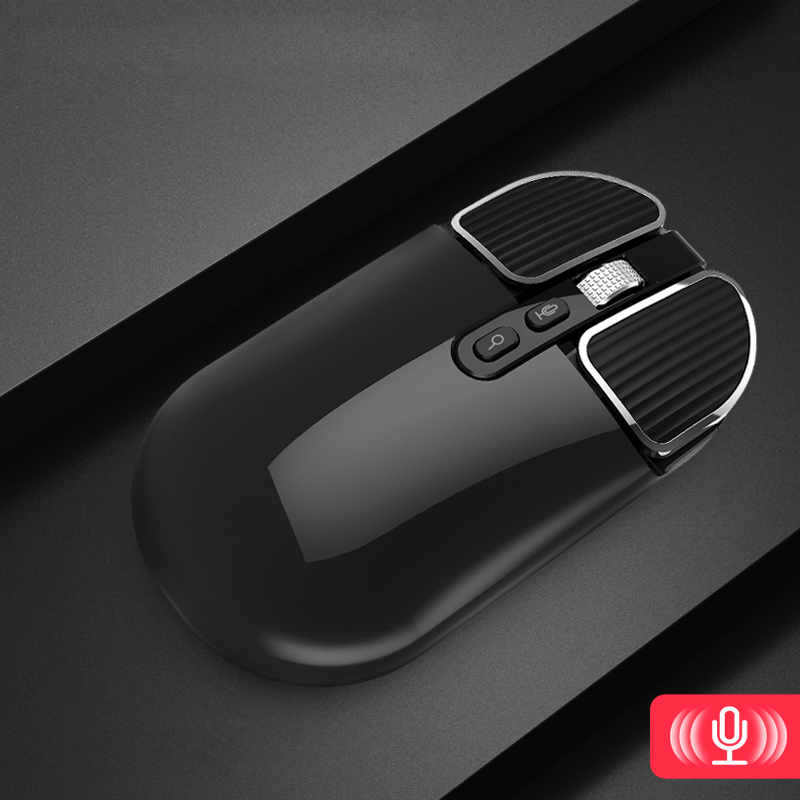 

QH-002 AI 2.4G Smart Voice Mouse [internationale Version] [110 Sprachen Erkennen] - Schwarz