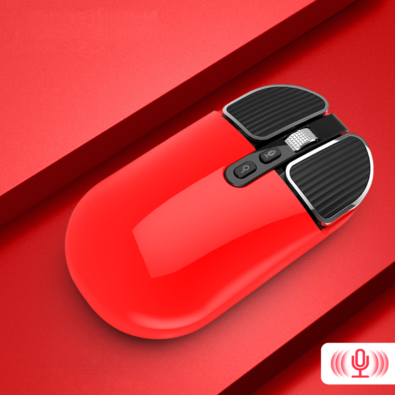 

QH-002 AI 2.4G Smart Voice Mouse [internationale Version] [110 Sprachen Erkennen] - Rot