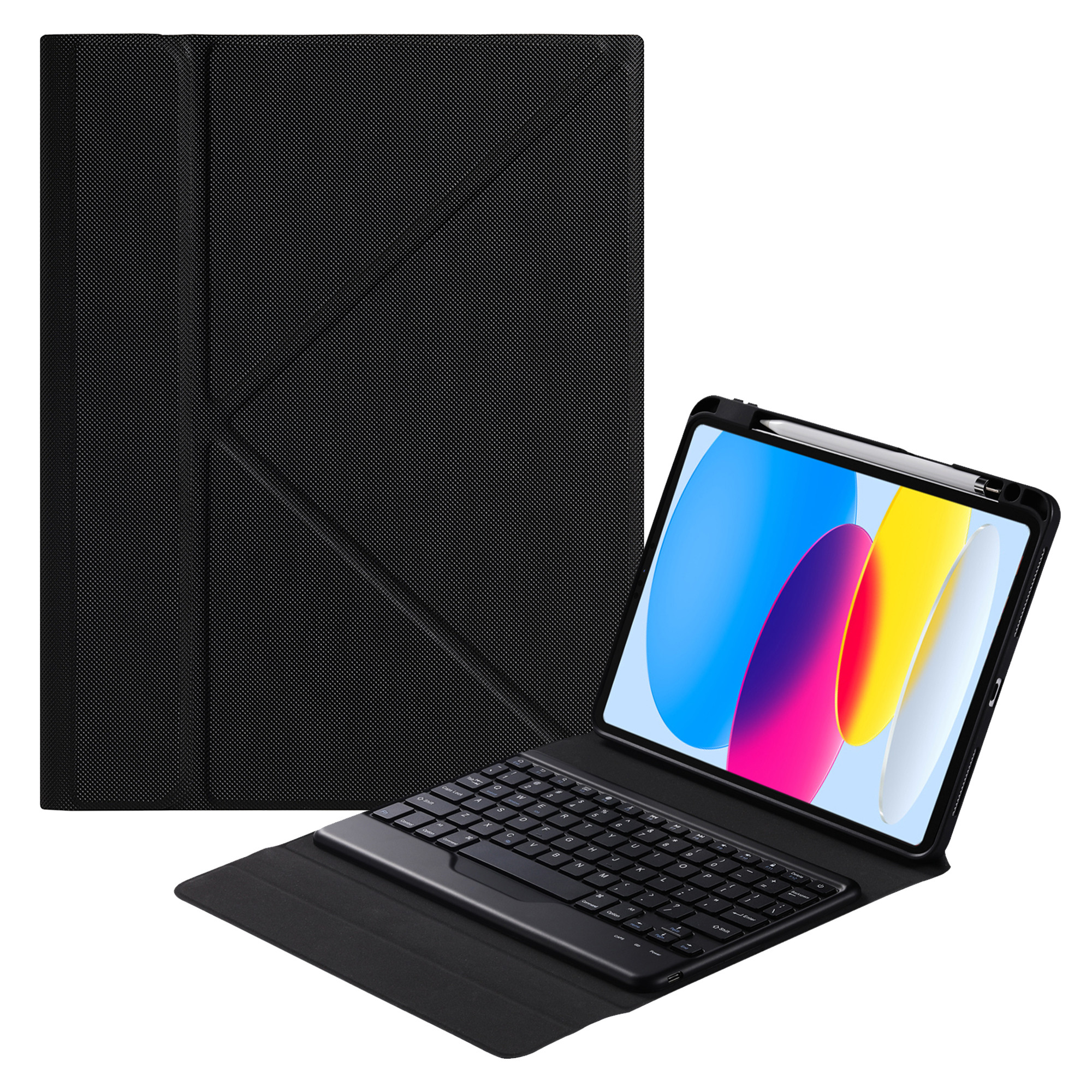 

B10 Für Ipad 10.9 (2022) Bluetooth -tastatur Tablet -schutzhülle Mit Stiftschlitz - Schwarz, iPad 10.9 (2022)